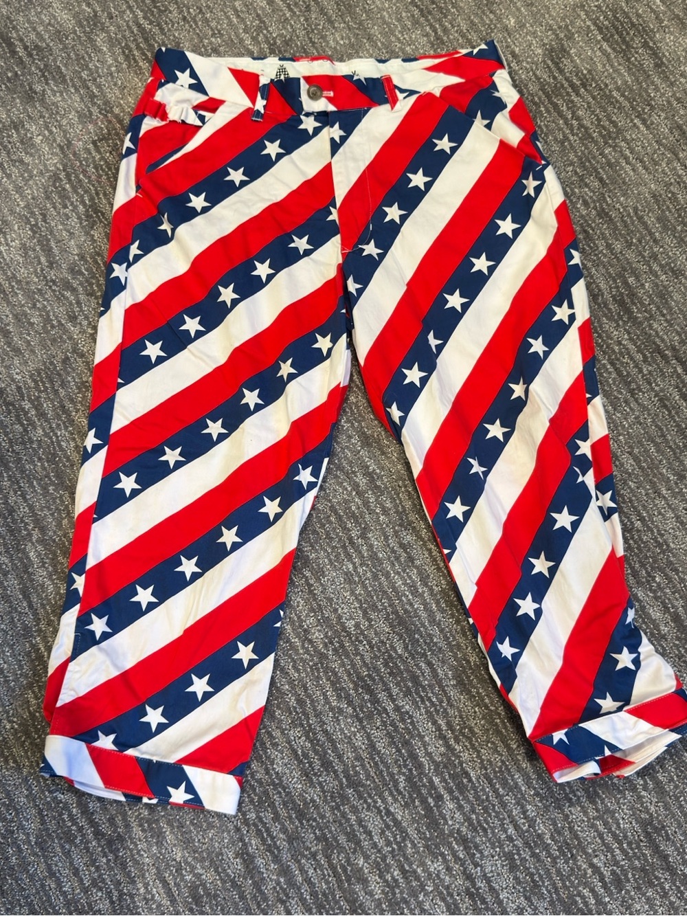 Royal & Awesome Pars & Stripes Patriotic Golf Knickers Flag 4th of July Mens 32